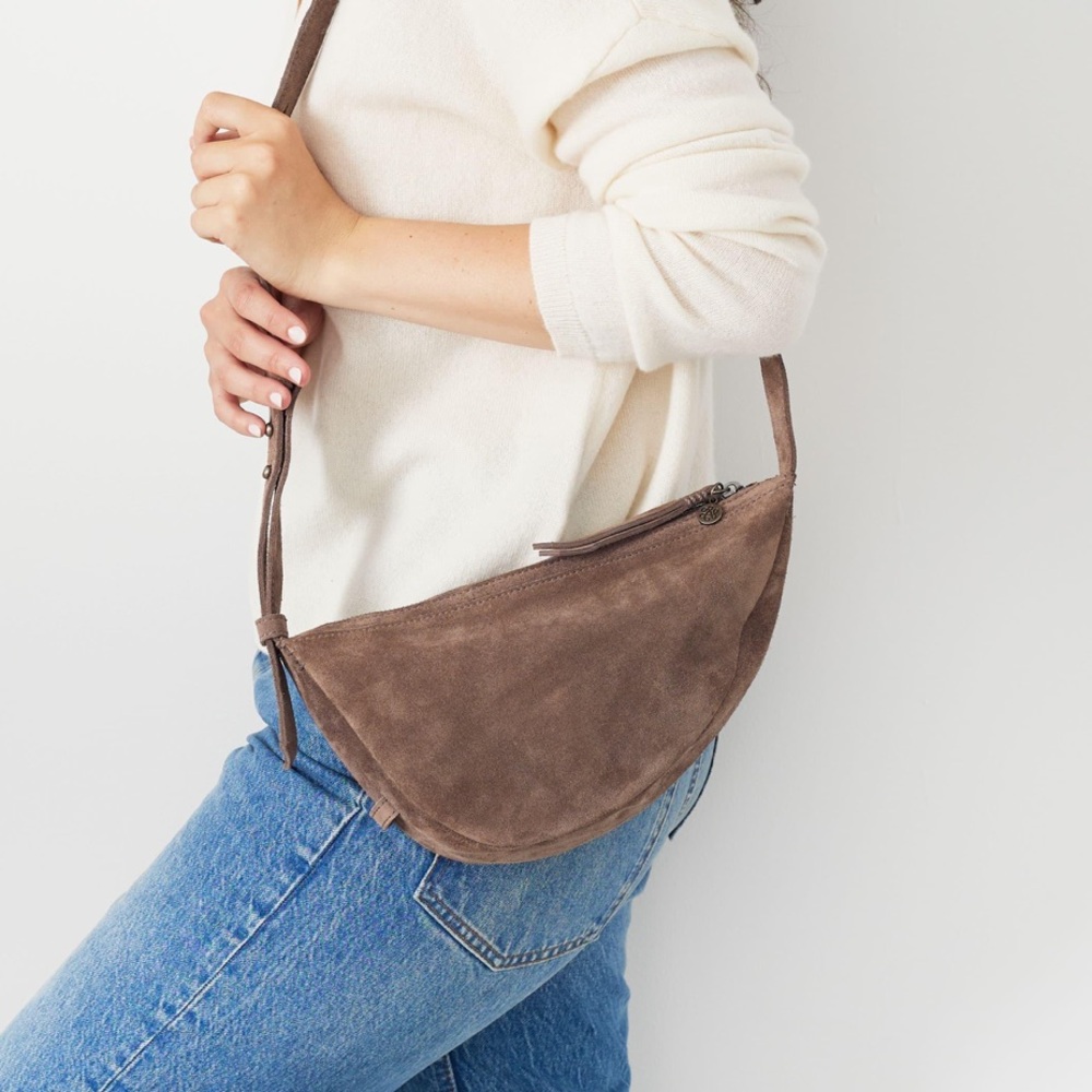 The Sak Brown Suede Crossbody Bag